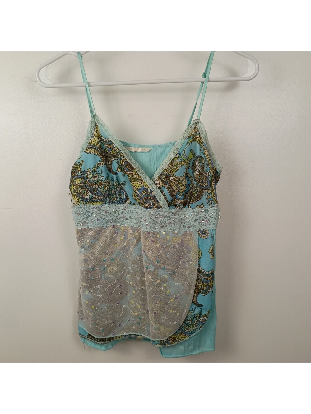 Fresh + Wear Y2K Paisley Floral Lace Trim Fairy Earthy Goblincore Tank Top S